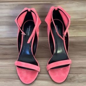 Calvin Klein Leititia pink suede designer sandal NWOB size 9
